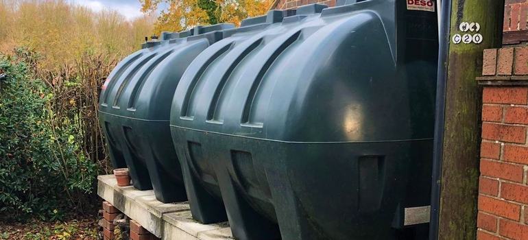 Domestic Heating Oil Tank in a back garden