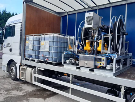 lubricants being delivered on lorry